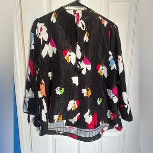 Floral Black Women's Top